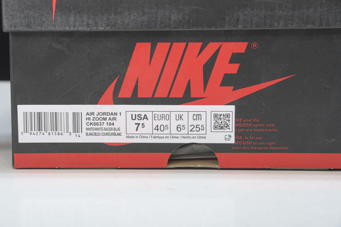 Air Jordan 1 Retro High Zoom White Racer Blue CK6637-104