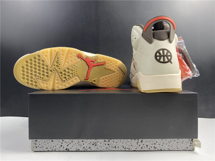 Air Jordan 6 Retro Quai54 Sail Brown (2020) CZ4152-100